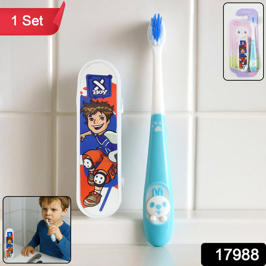 Kids Toothbrush With Cartoon Sketchboard Toy
