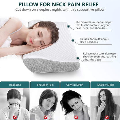 Foam Pillow for Neck Pain Relief , Orthopedic Neck Pillow