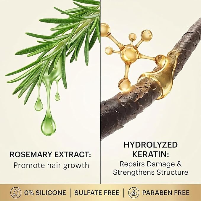 Drpshippr Rosermary Keratin Hair Shampoo bottle with label, in a beauty and personal care setting, highlighting hair care product.