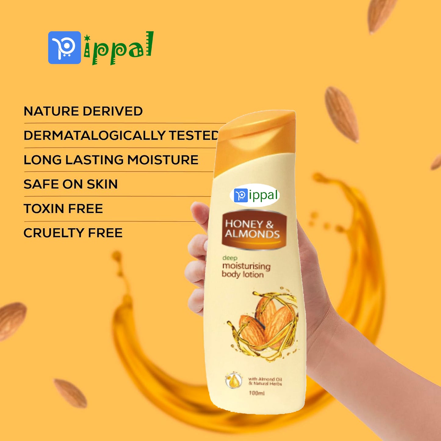 Pippal Almonds with Honey Body Lotion Deep Moisturising Pack of - 2