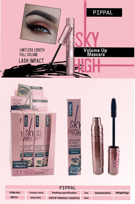 Pippal Sky High Eyeliner 1 Pcs with Mascara Ultra Volume Up Volumizing Mascara for Bold And Dramatic Lashes Long Lasting Waterproof 10Gm (Pack of 2)