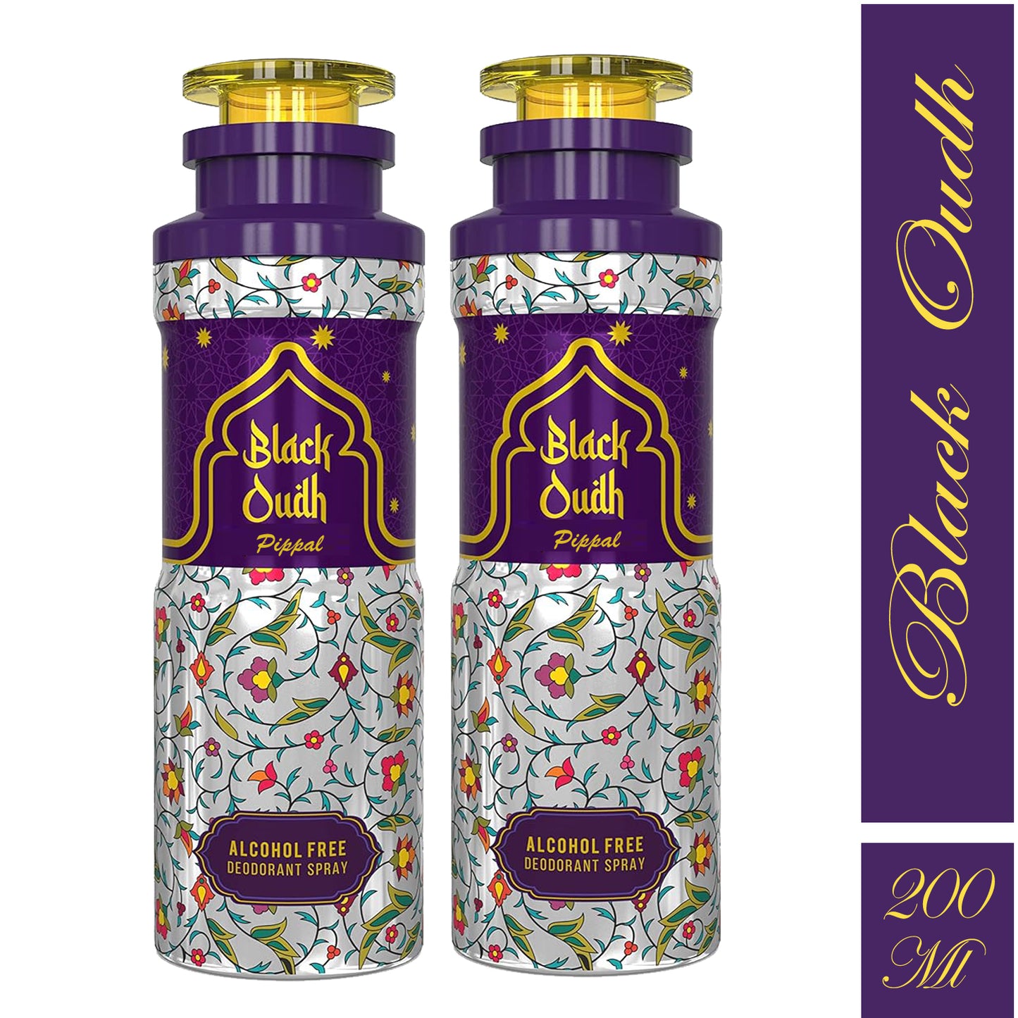 Black Oudh Alcohool Free DeoDorant Spray 200ml (Pack of 2)
