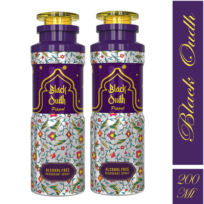 Black Oudh Alcohool Free DeoDorant Spray 200ml (Pack of 2)