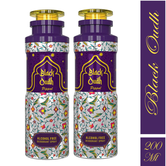 Black Oudh Alcohool Free DeoDorant Spray 200ml (Pack of 2)