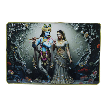 Divine Radha Krishna Flute Art Wall Frame (1 Pc 45x30 Cm)