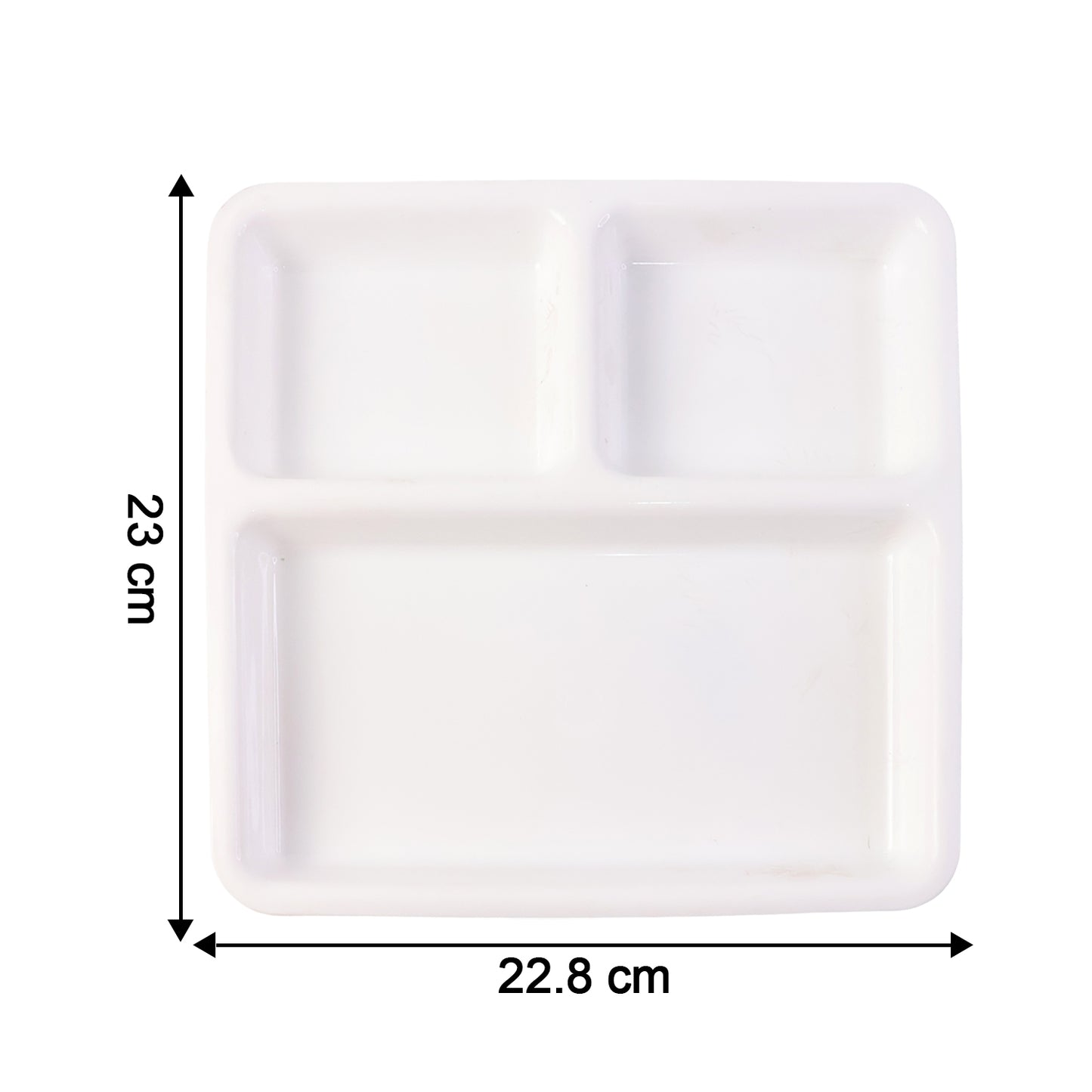 Plastic 3-compartment Plate For Meal Serving