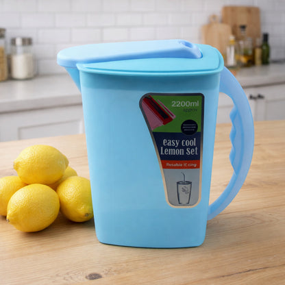 Easy Cool Lemon Set Water Jug With Lid  Handle (Approx. 2200 Ml)