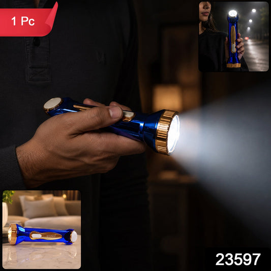 Usb Rechargeable 2-in-1 Led Flashlight With Soft Lamp For Emergency Use (1 Pc)