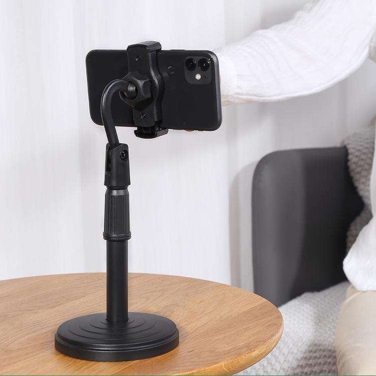 Wukusy 1426 mobile stand for table, adjustable height desktop phone holder, black plastic design for hands-free use