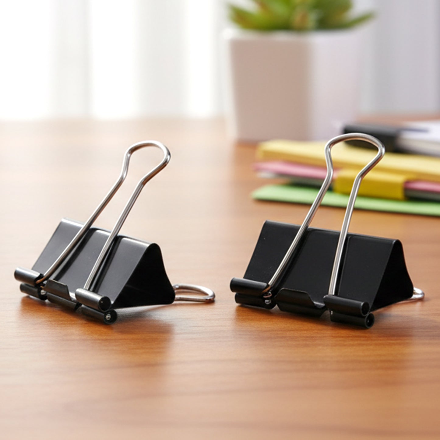 Heavy Duty Black Metal Binder Clips (25 Mm 12 Pieces Set)
