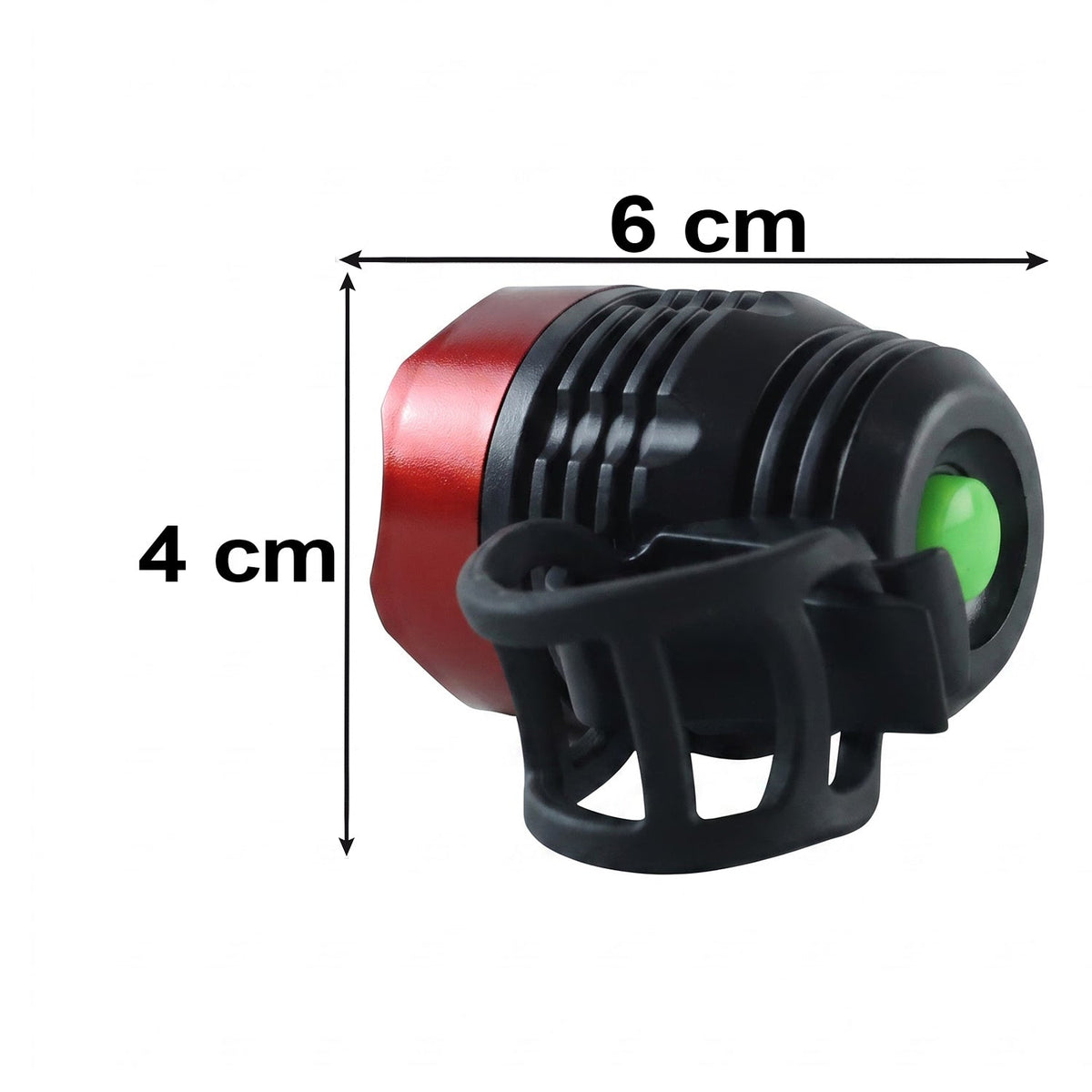Wukusy compact bicycle headlight with handlebar mount, designed for night cycling safety, shown attached to bike handlebar.