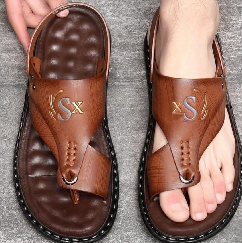 Brown Synthetic Sandal Cum Slippers