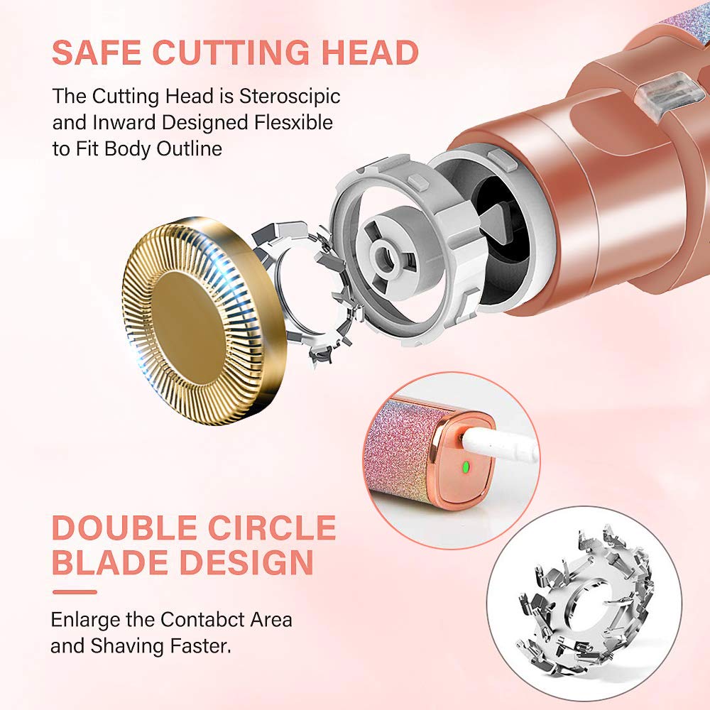2-in-1 Electric eyebrow and facial hair remover