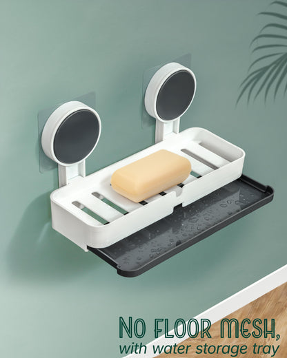 Wall Mounted Soap Dish Holder with Drain Tray