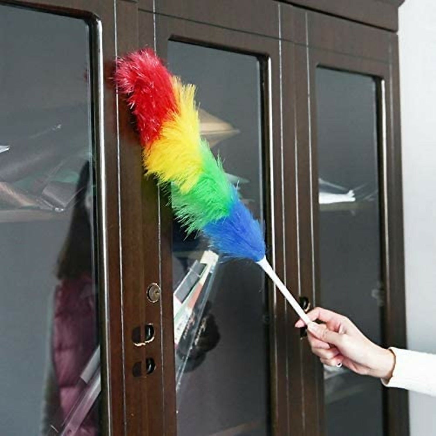 Rainbow Microfiber Plastic Duster 24 Inch | Flexible & Lightweight Dust Cleaner