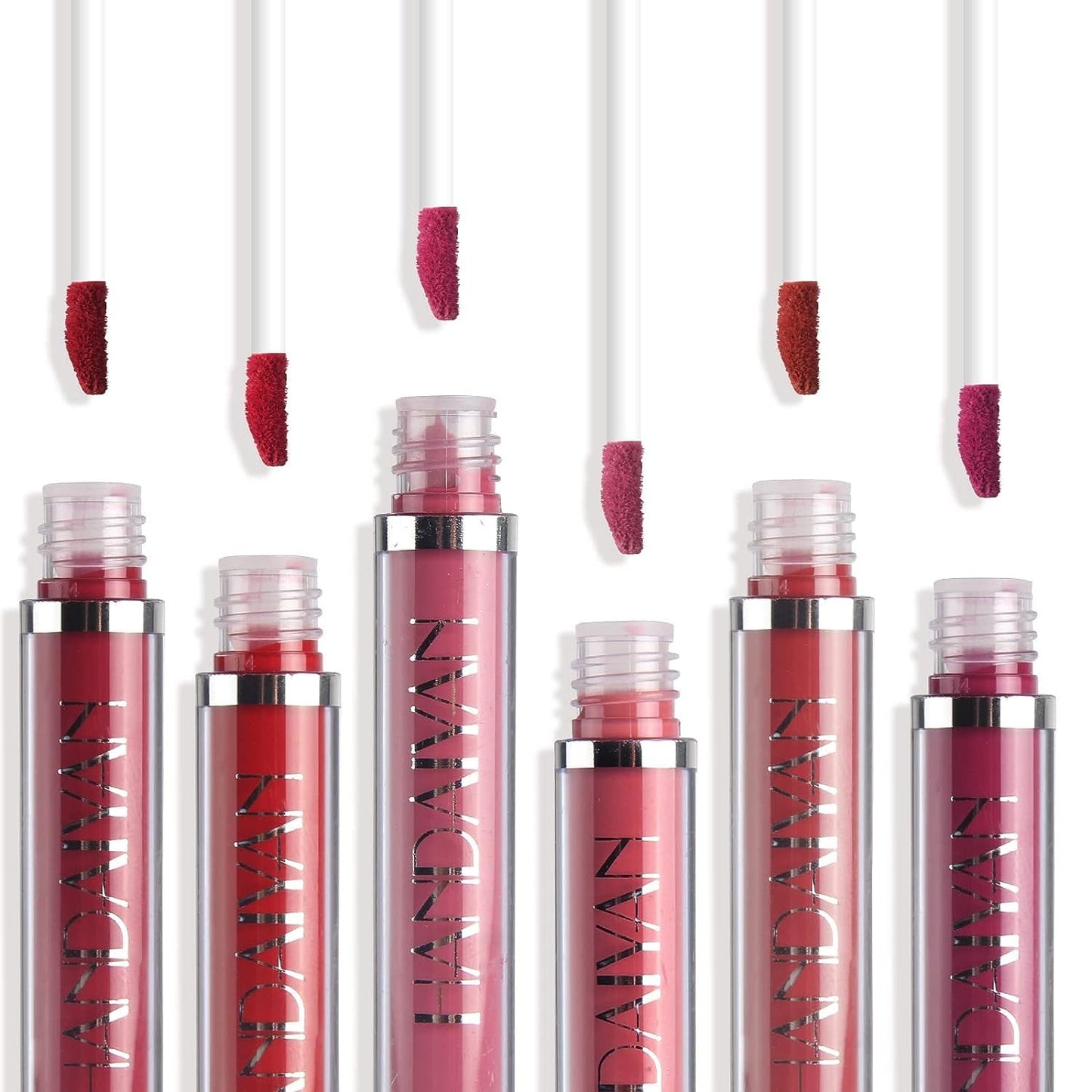 Drpshippr 6-in-1 liquid matte lipstick set for women, featuring long-lasting, hydrating lipstick shades in a beauty and personal care image.