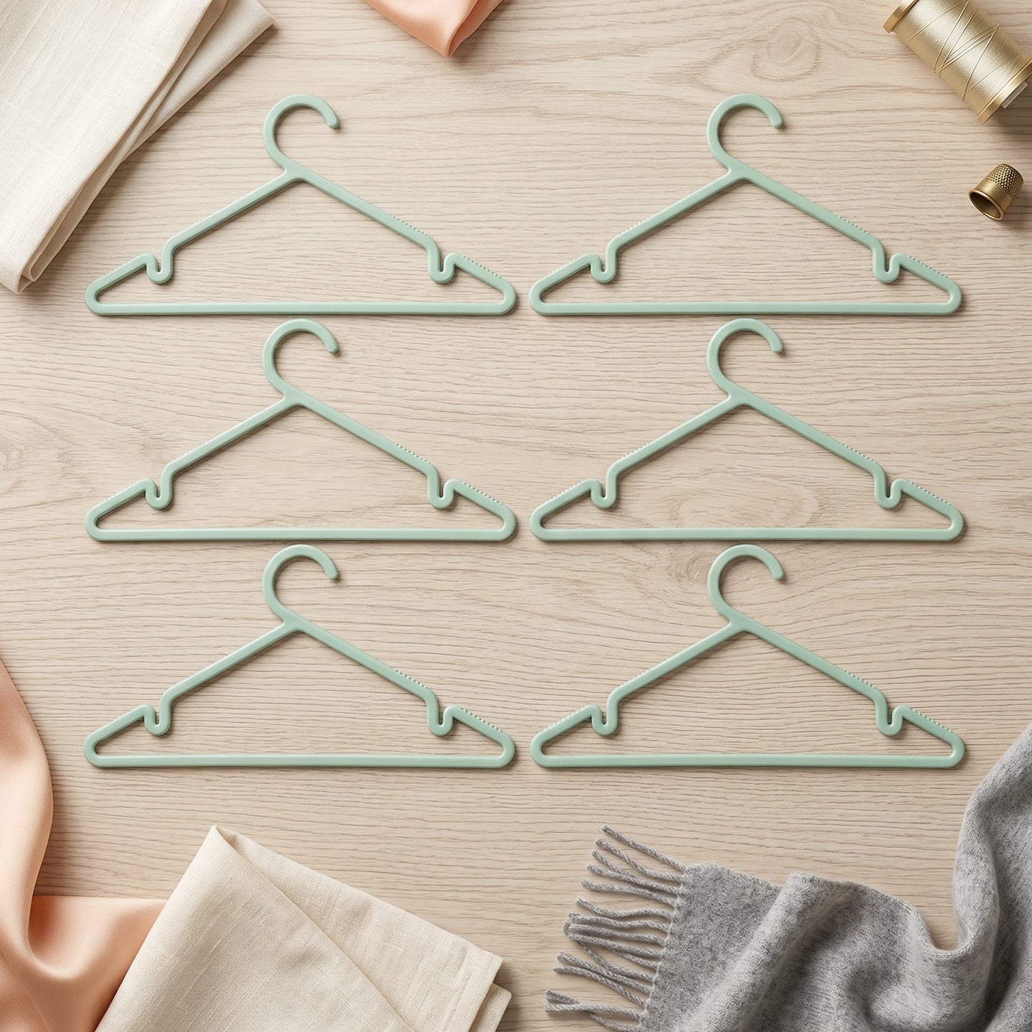 Apex Gripi Cloth Hanger Durable Plastic Clothes Hangers For Wardrobe (6 Pc)