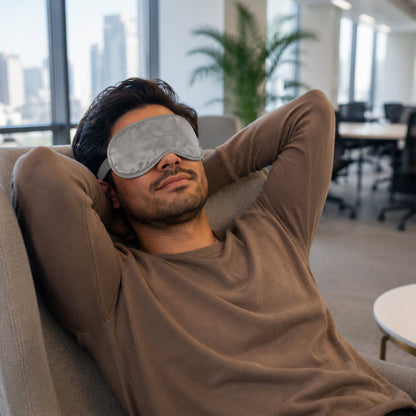 Soft Satin Sleeping Eye Mask With Elastic Strap For Travel And Relaxation (1 Pc)