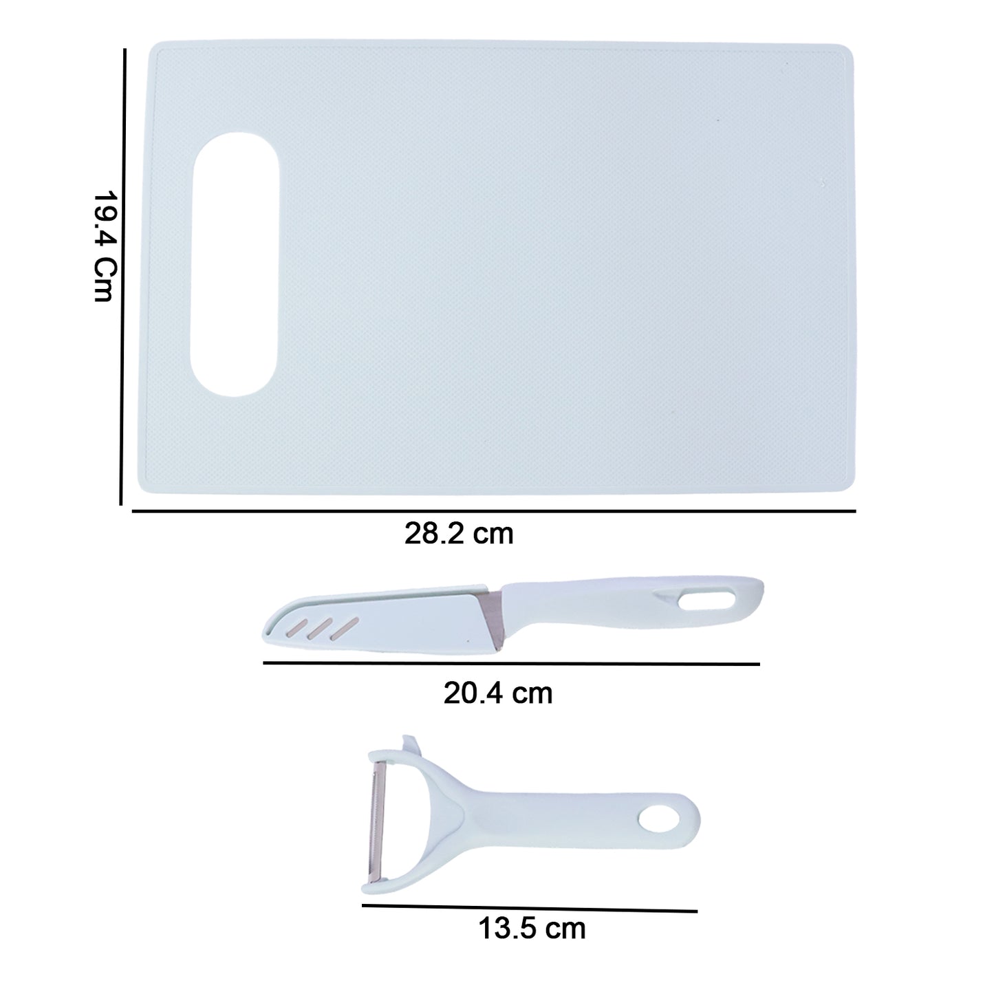 3 In 1 Kitchen Knife  Chopping Board Set (1 Set)