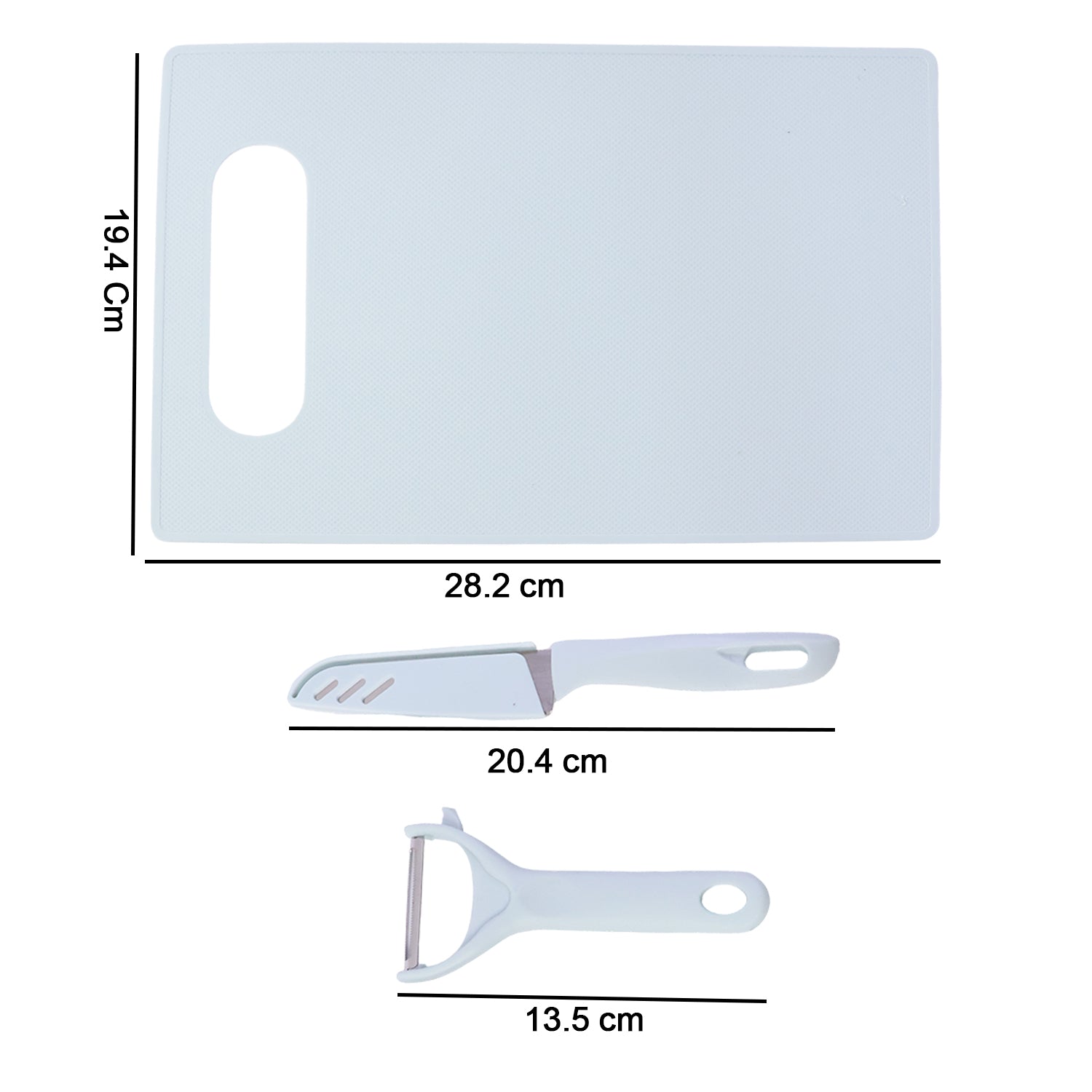 3 In 1 Kitchen Knife  Chopping Board Set (1 Set)