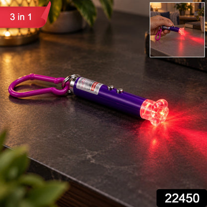Wukusy laser pointer keychain with flower cap and clip, compact portable light for easy daily carry, black design.