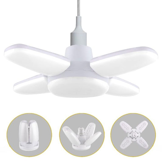 Charkee 25W Cool Day Mini fan Blade 4 Leaf Foldable LED Bulb with Angle Adjustable Ceiling Lights Home