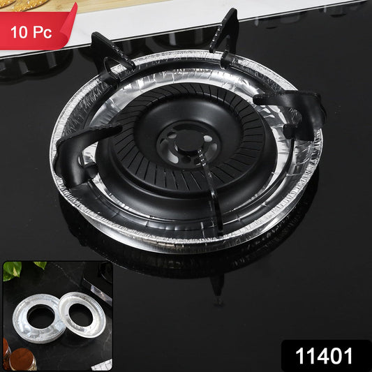Plastic Gas Stove Burner Cover Liners For Kitchen Cleaning And Hygiene (10 Pc)