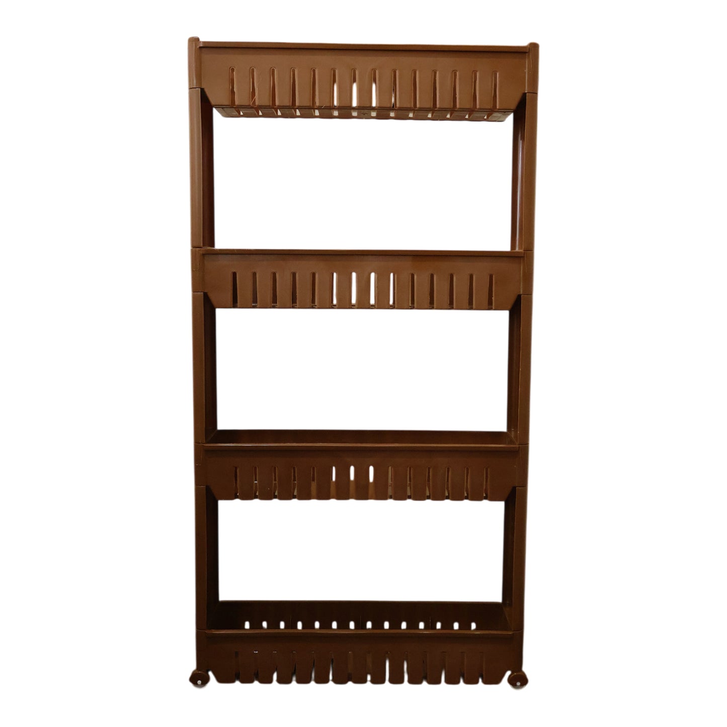 Multipurpose Plastic 4 Layer Storage Rack With Wheels