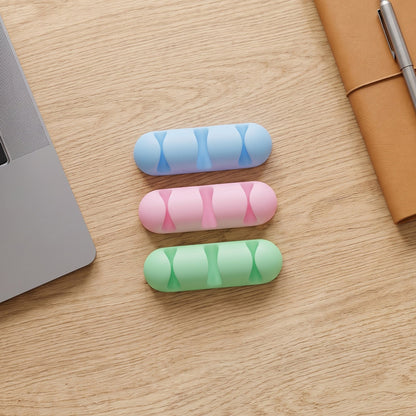 Silicone Cable Organizer Holder With 4 Cord Slots For Desk And Office Use (3 Pc)