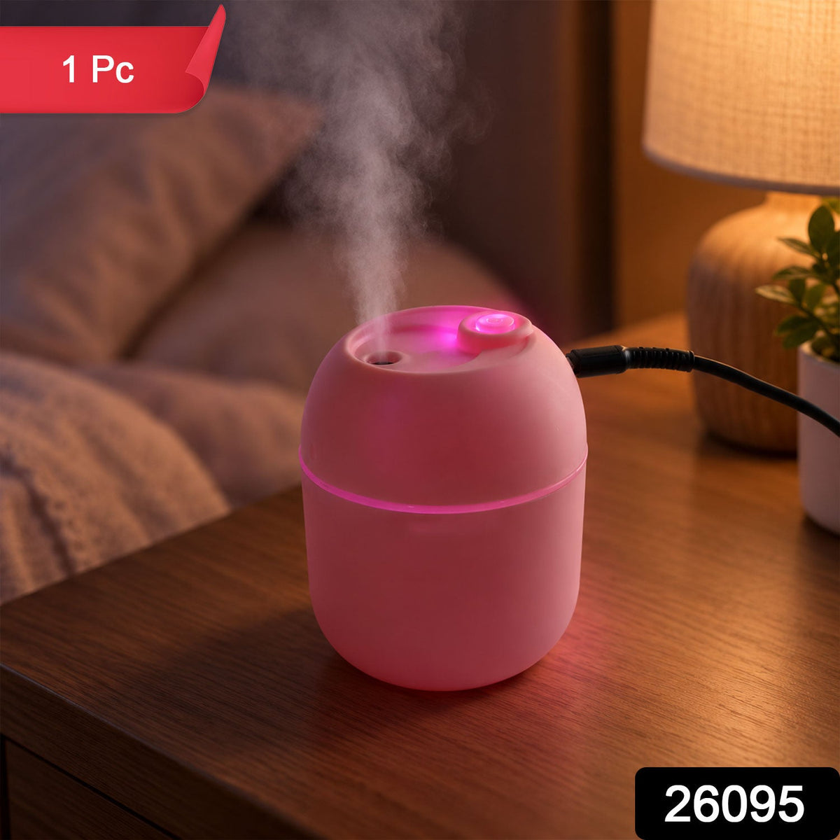 Usb Mini Cool Mist Air Humidifier With Led Night Light  Usb Cable (1 Pc)