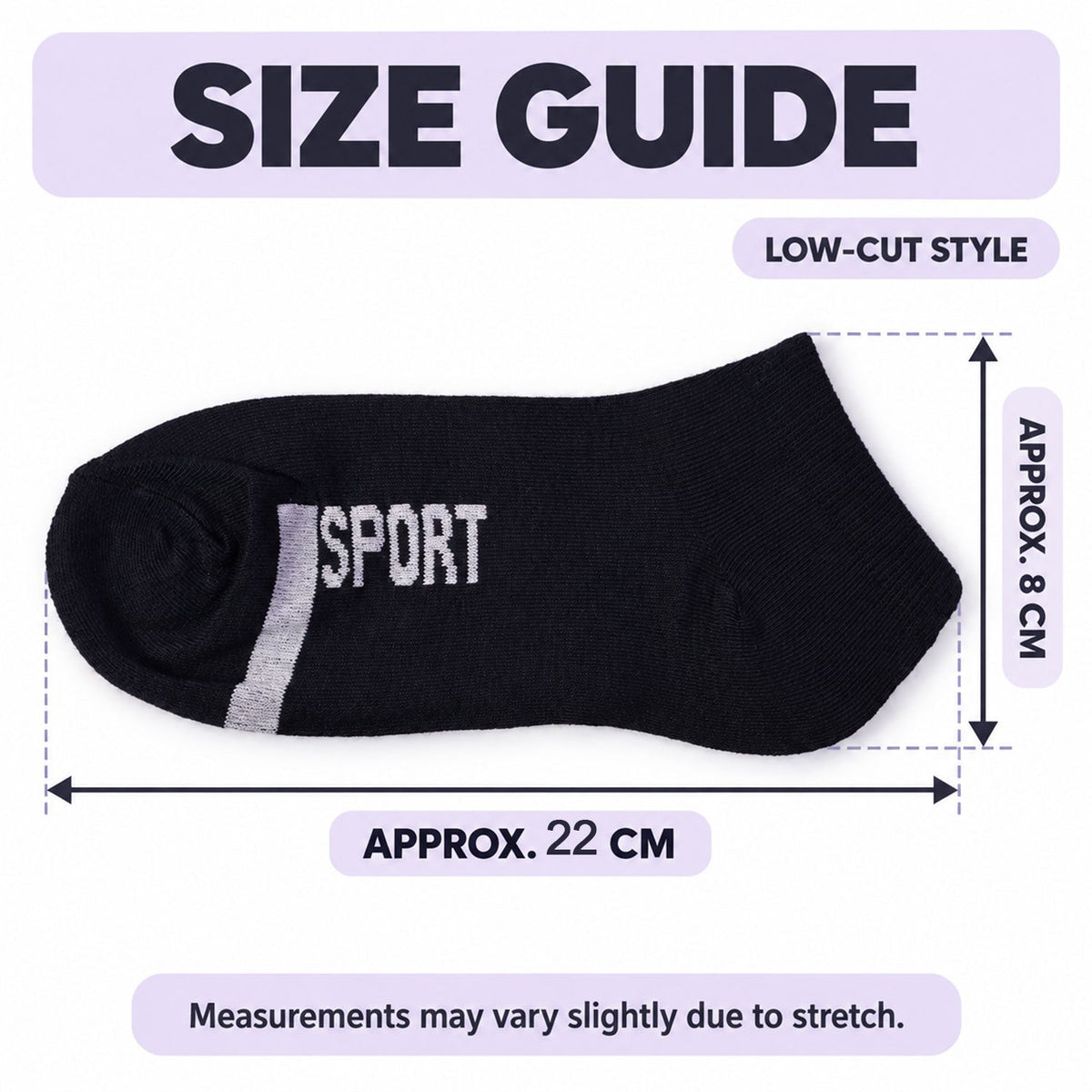 Wukusy sport print ankle socks, soft stretchable low cut gym and running socks, pair shown with colorful design on white background