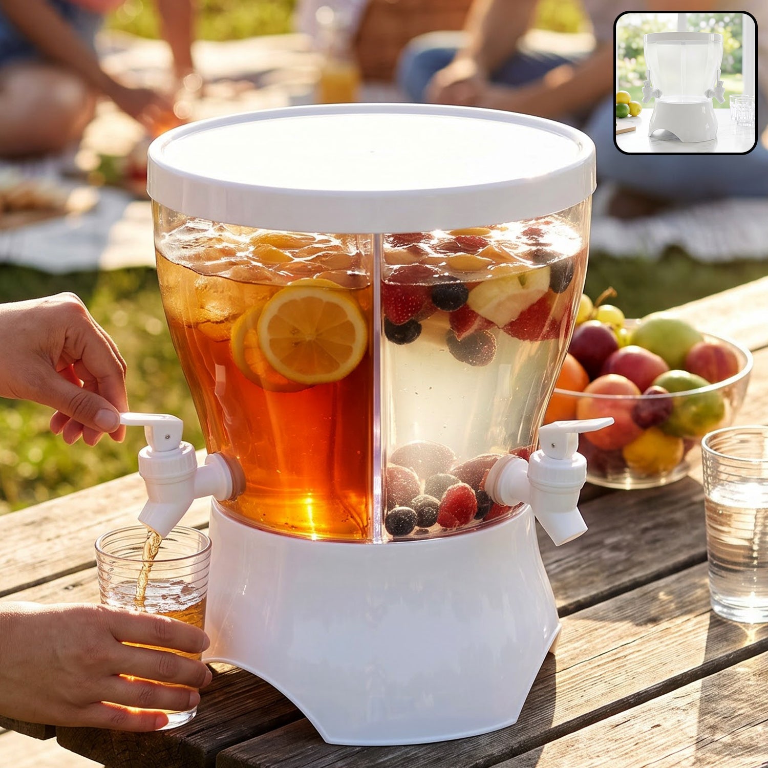 Plastic Cold Water Storage Dispenser Kettle With Dual Taps For Home Use (1 Pc)