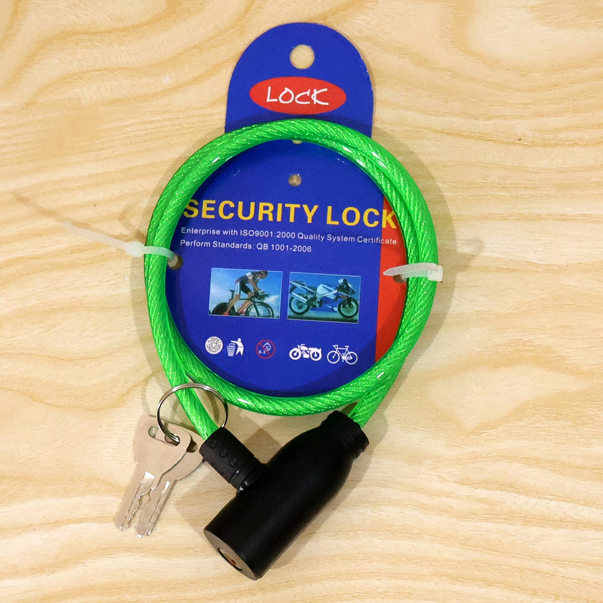 Heavy Duty Flexible Braided Steel Cable Security Lock With Keys
