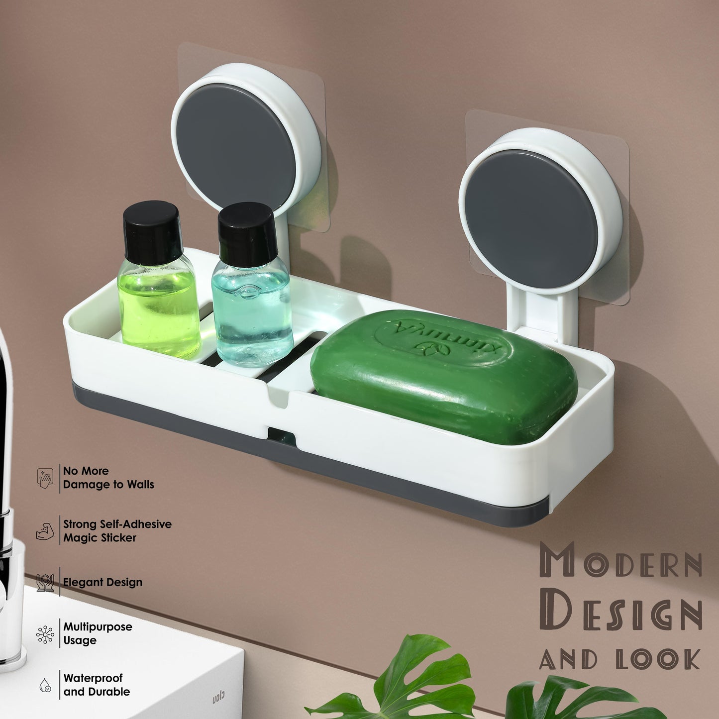 Wall Mounted Soap Dish Holder with Drain Tray