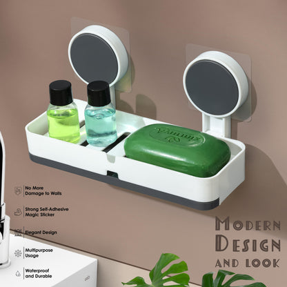 Wall Mounted Soap Dish Holder with Drain Tray