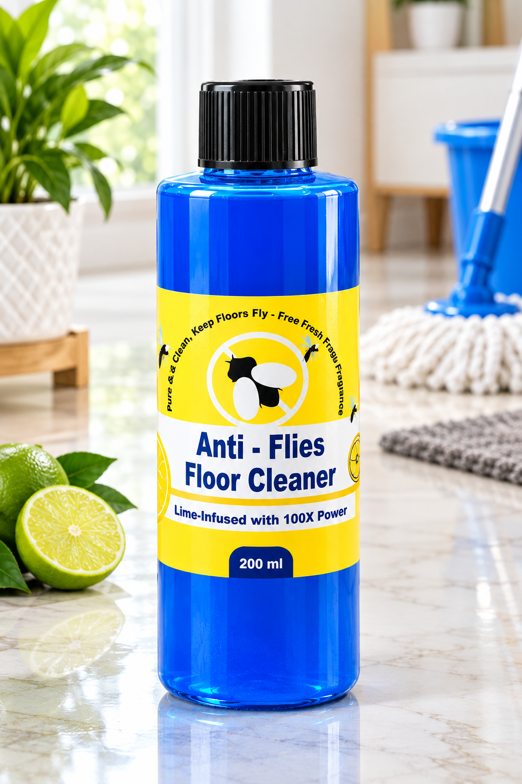 Dropdash Anti-fly and Mosquito Floor Cleaner 200 ML bottle, fresh new arrival for insect control on floors.