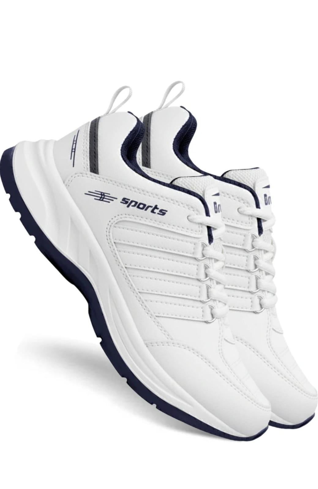 White men's sports shoes by Drpshippr, designed for sports and outdoor activities, with breathable material and athletic style.