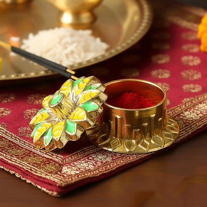 Decorative Kankavati Kumkum Storage Set (10 Pc Set Mix Design)