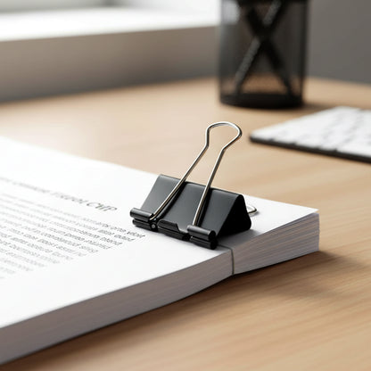 Heavy-duty Black Binder Clips Set (19 Mm 40 Pc)