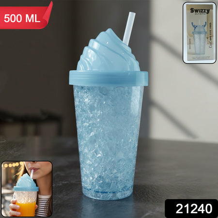 Cute Ice Cream Swirl Design Tumbler Sipper Bottle (500 Ml 1 Pc)