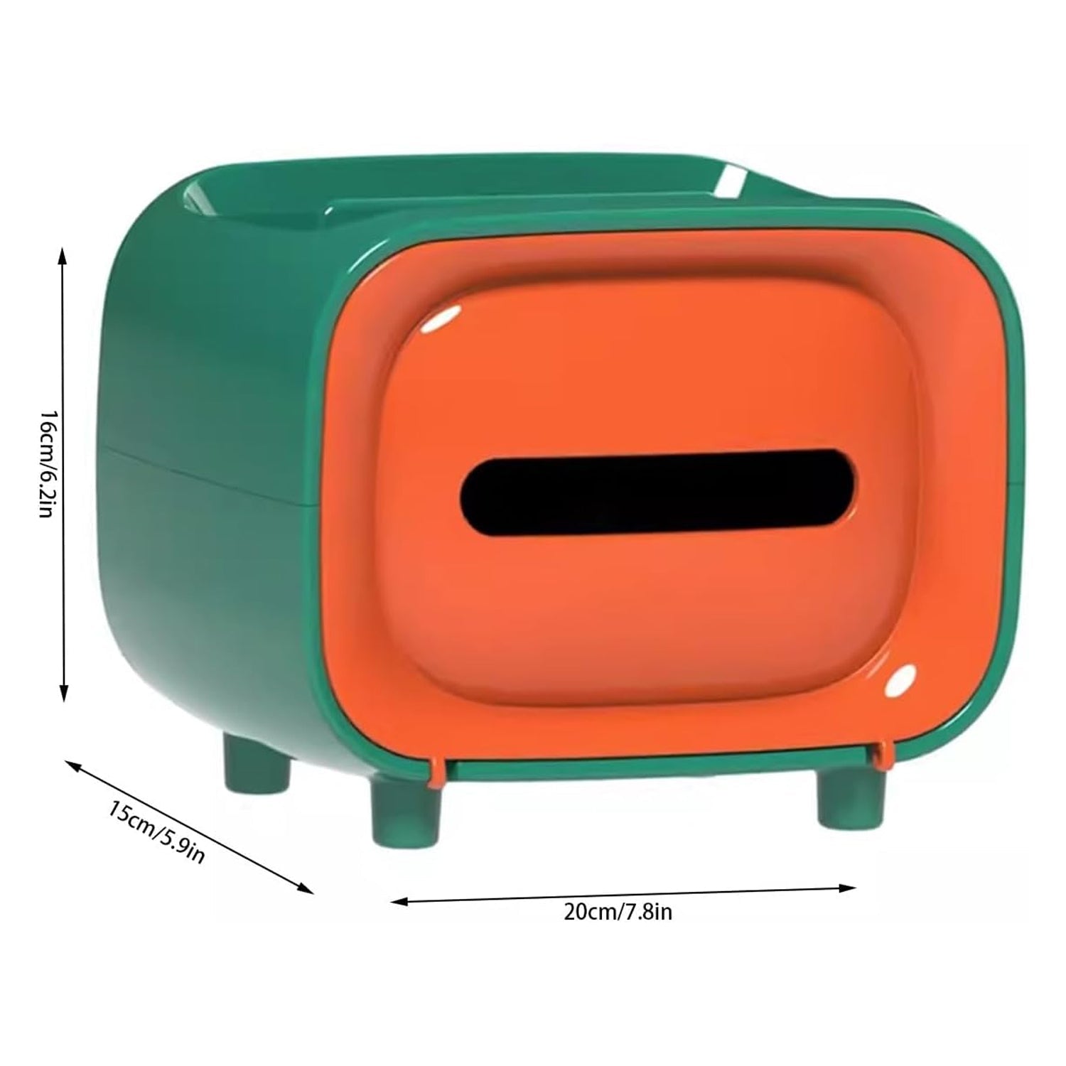 Plastic Desktop Tissue Storage Box With Top Organizer For Home And Office (1 Pc)