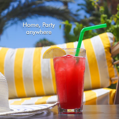 Set of six black Wukusy 300ml unbreakable transparent square design plastic tumblers for water, juice, beer, and wine.