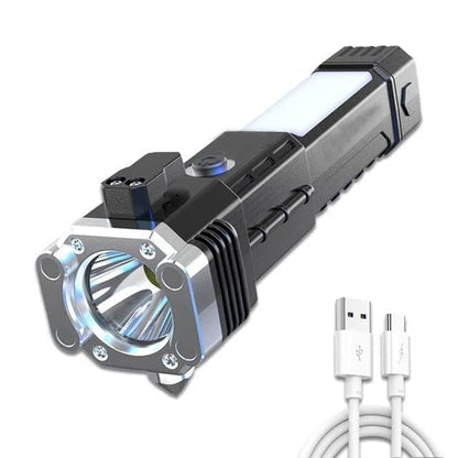 Charkee 5W Portable Rechargeable Torch LED FlashLight Long Distance Beam Range with Power Bank