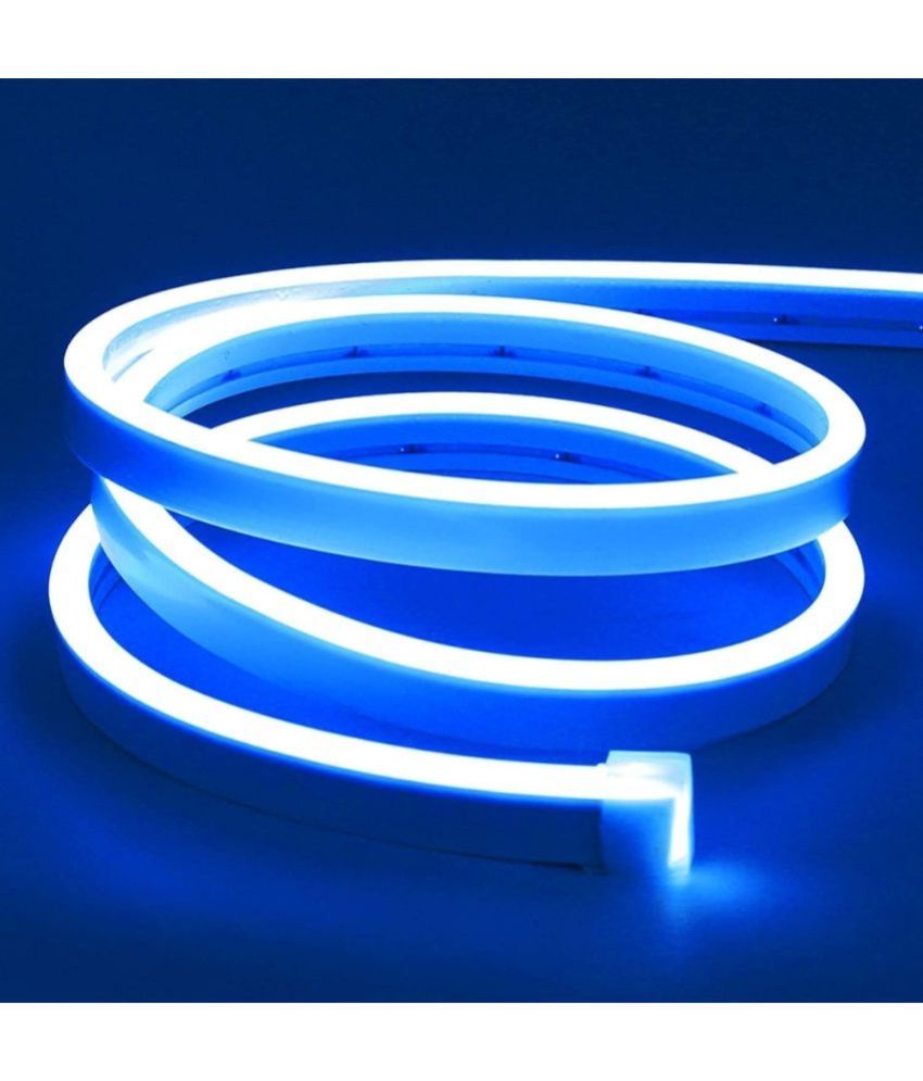 Blue Charkee 12V LED neon flexible light strip for cars, 50-watt night lights, cuttable and ideal for vehicle interior or exterior lighting.