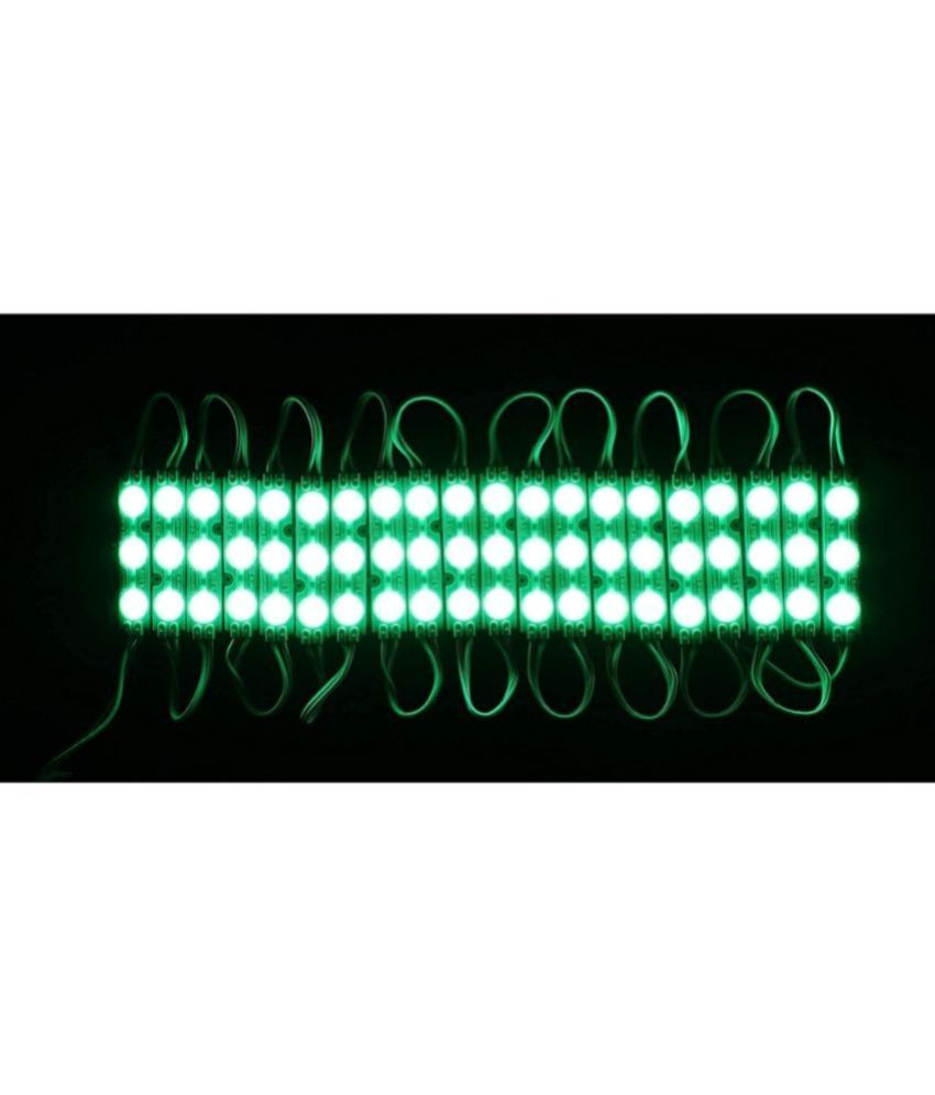 Green Charkee 3-LED strip night lights, waterproof 12V 5730 LED SMD pack of 20, ideal for night illumination and decor.