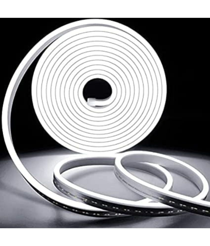 White LED neon light rope by 8354, waterproof outdoor night light with flexible design and connector, ideal for outdoor illumination.