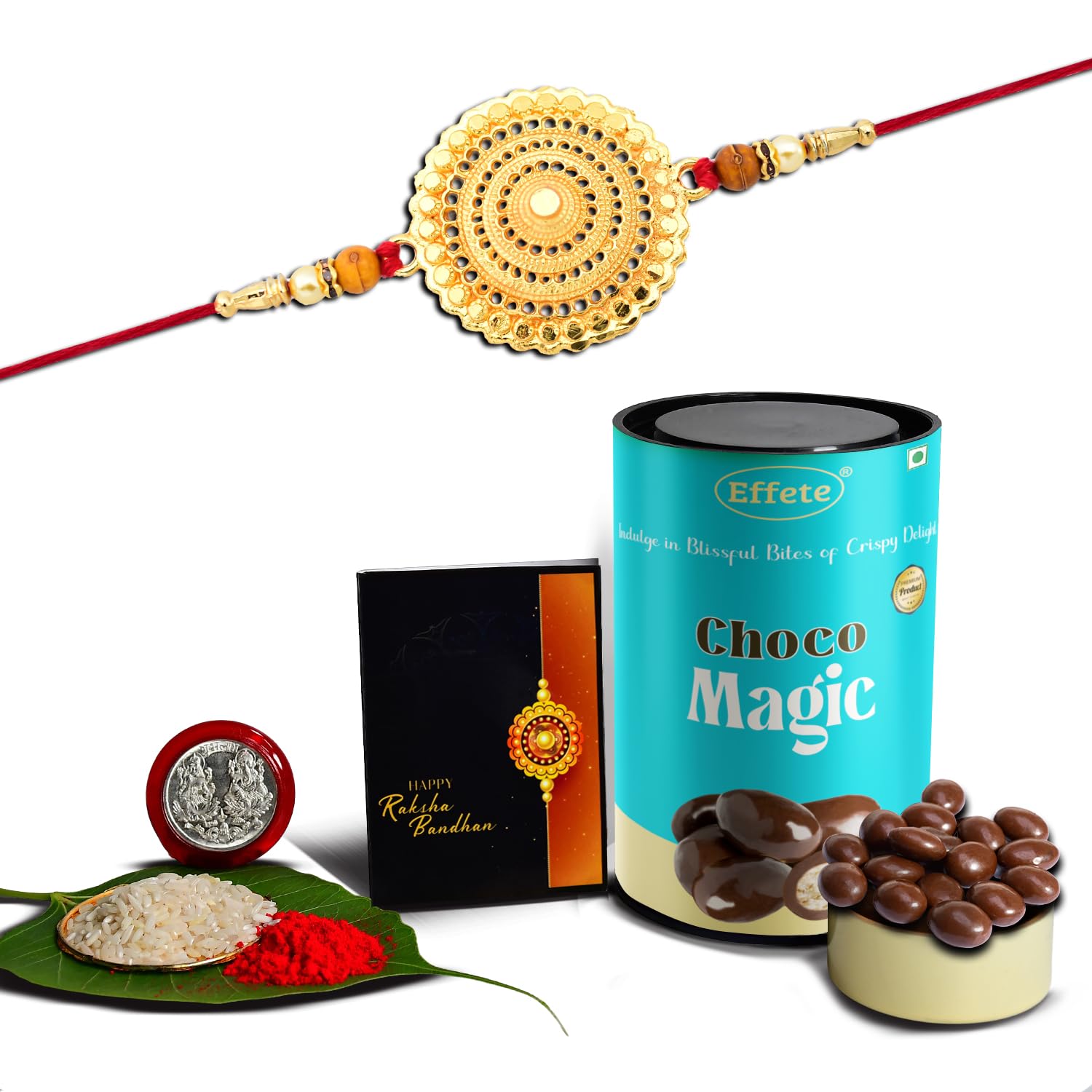 Rakhi (K1_402_cm)  Chocolate Magic  Rakhi For Brother With Gift  Rakhi With Chocolate Rakhi Combo For Brother  Set Of 1 Rakhi  Chocolate