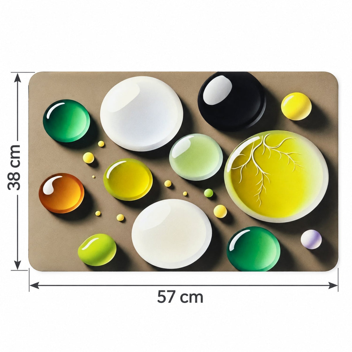 Wukusy bubble print decorative floor mat for indoor home entrance, 57 x 38 cm