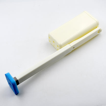 Wukusy 4711 Toilet Brush Wand kit with 8 disposable refill heads, sturdy plastic handle and cleaning brush for bathroom hygiene.