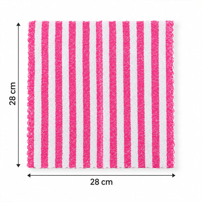 Set of five Wukusy striped microfiber kitchen cleaning cloths, 28x28 cm, ideal for quick and effective home cleaning.
